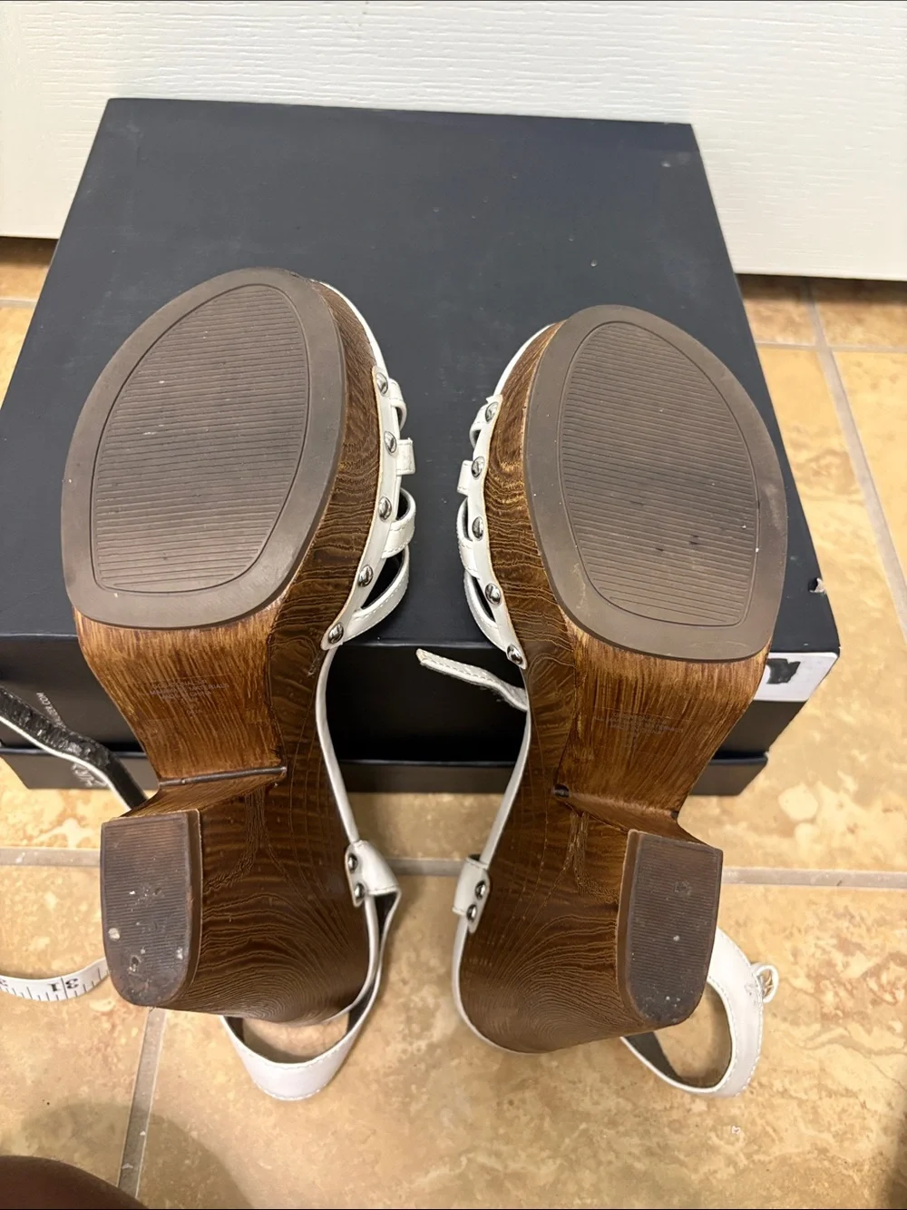 White Women's High Heel Platform Sandals